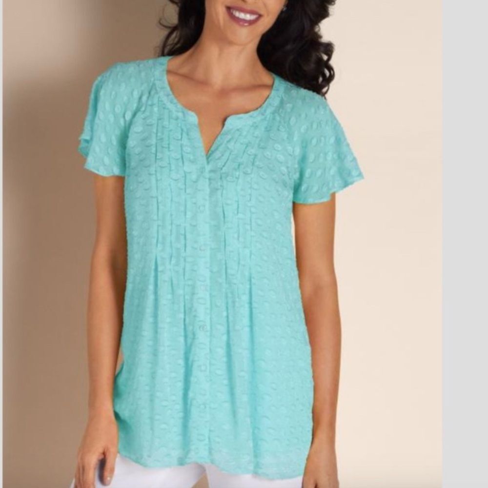 Soft Surroundings Blue Dot CalmTop size Small